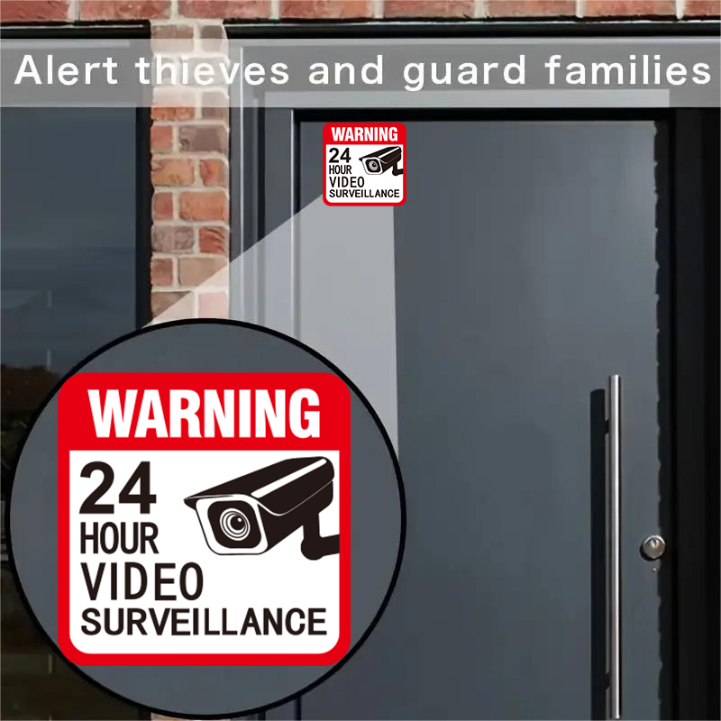Home Security Companies - 5 Lembar/Paket Stiker Label Peringatan Pengawasan