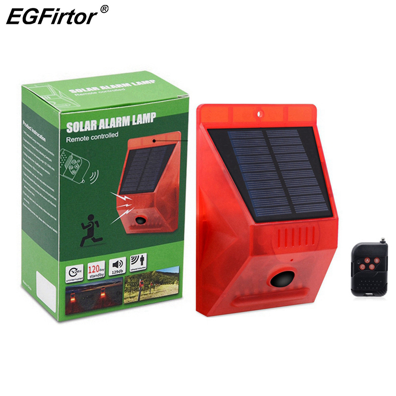 Home Yard Security - Solar Lampu Alarm Remote Kontrol Keamanan