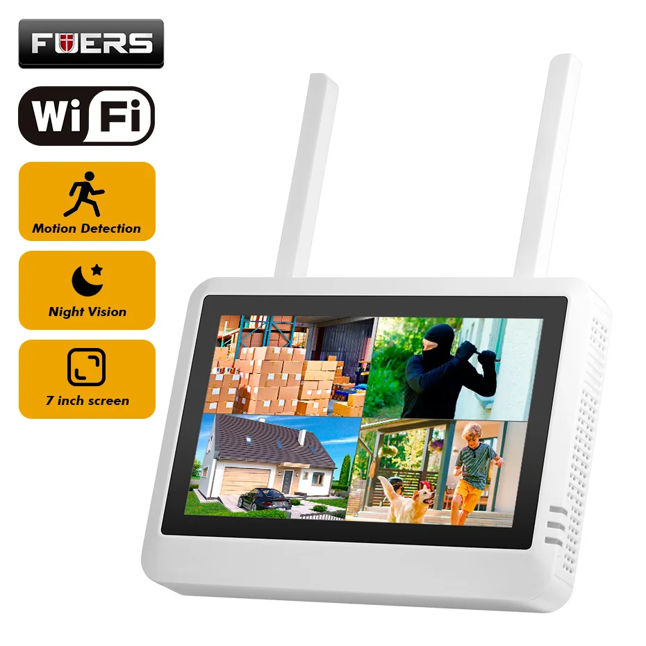 Home Security Systems Wireless - Sistem Keamanan NVR Nirkabel FUERS 8CH
