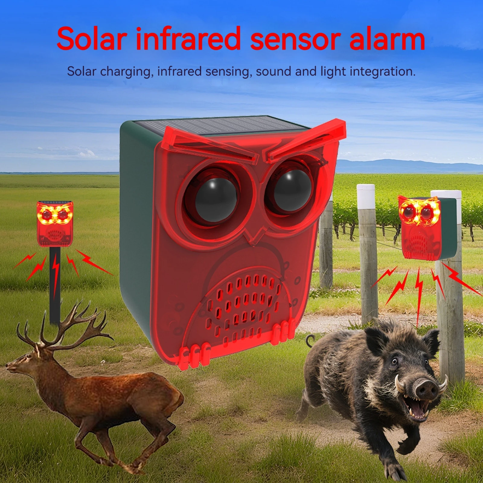Pet Immune Pir Sensor - Alarm Sensor Gerak Tenaga Surya Tahan