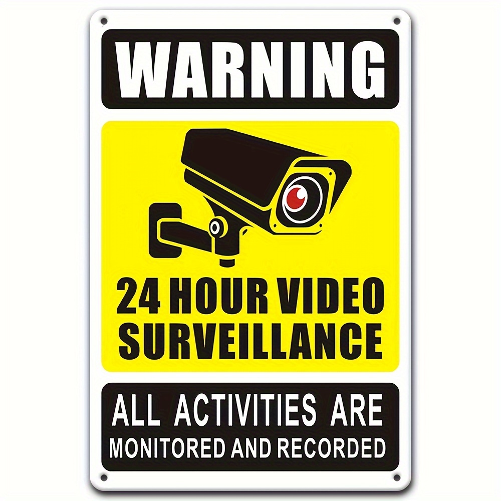 Home Security Cameras Outdoor - Tanda Peringatan Pengawasan Video 24/7 -