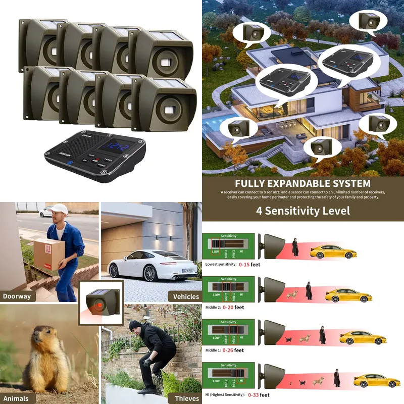 Home Security Systems Wireless - Sistem Alarm Jalan Masuk Nirkabel Tenaga