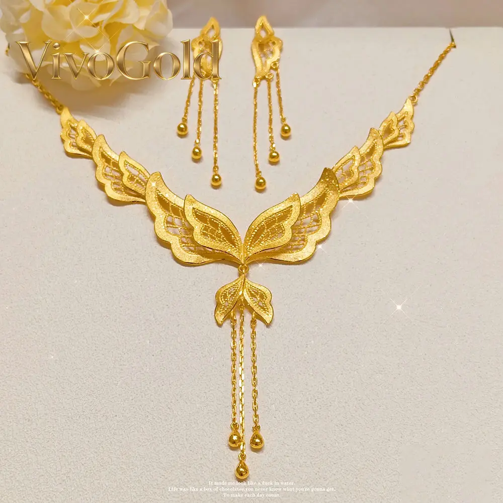 Home Security Companies - VivoGoldButterfly Love Necklace 9999 24K Emas