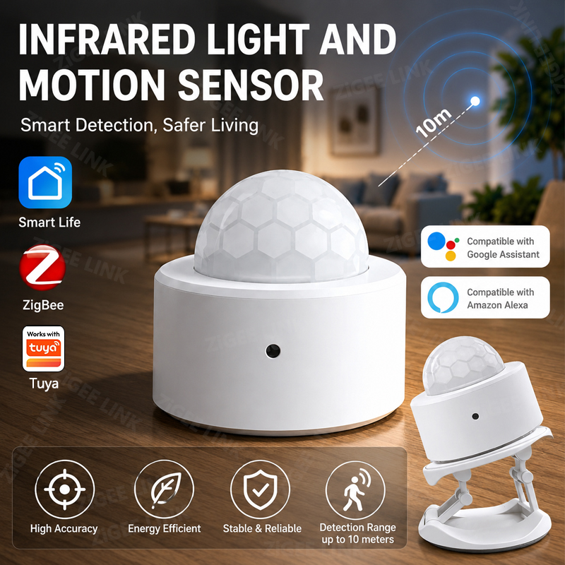 Home Security Systems Wireless - ZigBee 3.0 PIR Sensor Gerak Nirkabel