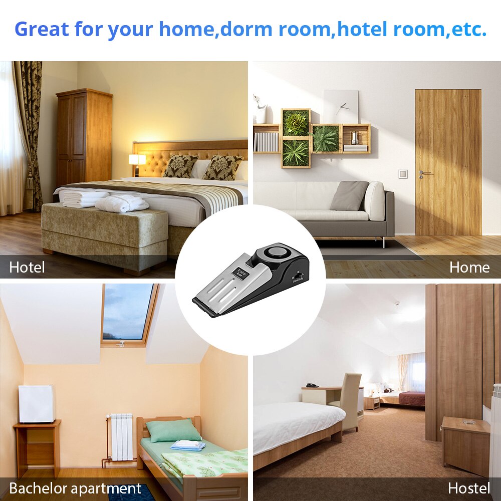 Door Wedge Alarm - 2 Paket Sistem Alarm Pintu Nirkabel