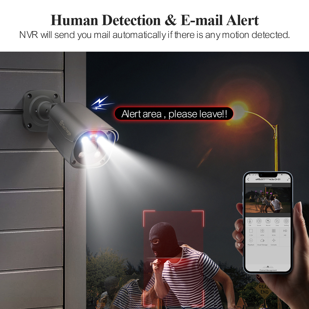 Techage kit pengawasan kamera, - Home Security Monitoring System ulasan dan harga