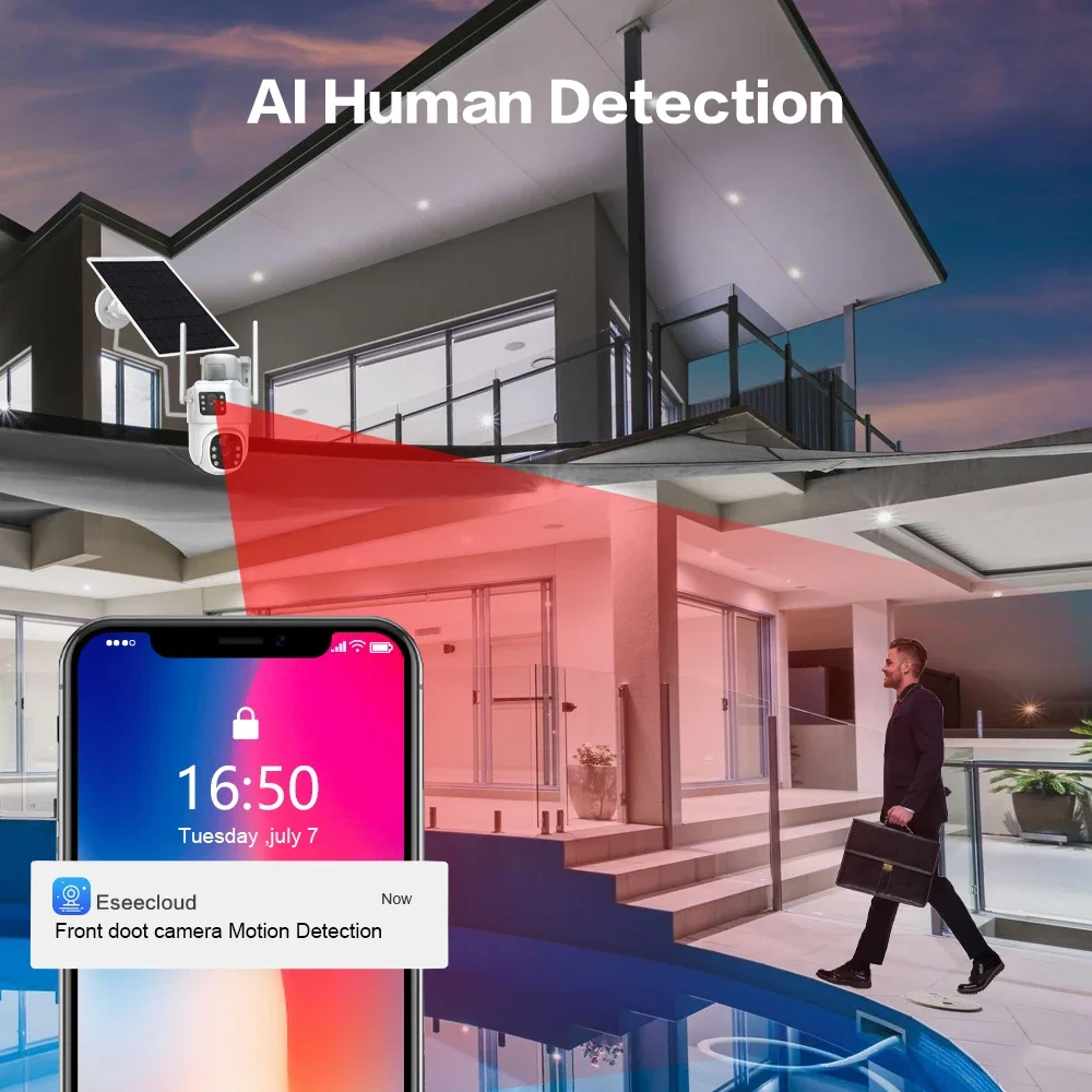 Kit Kamera CCTV tenaga surya W - Home Security Monitoring System ulasan dan harga