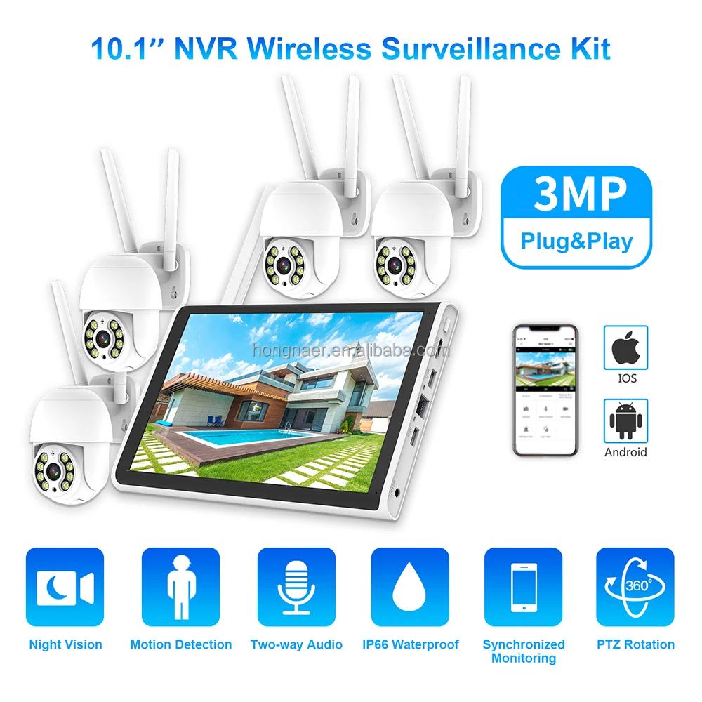 2026 Hongnaer 3MP 4 Channel Wi - Home Security Systems Wireless ulasan dan harga