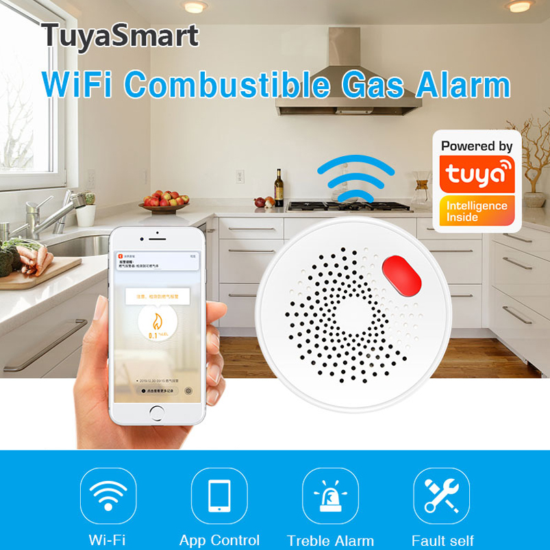 Sensor Gas Alam Tuya Smart Hom - Home Security Gadgets ulasan dan harga
