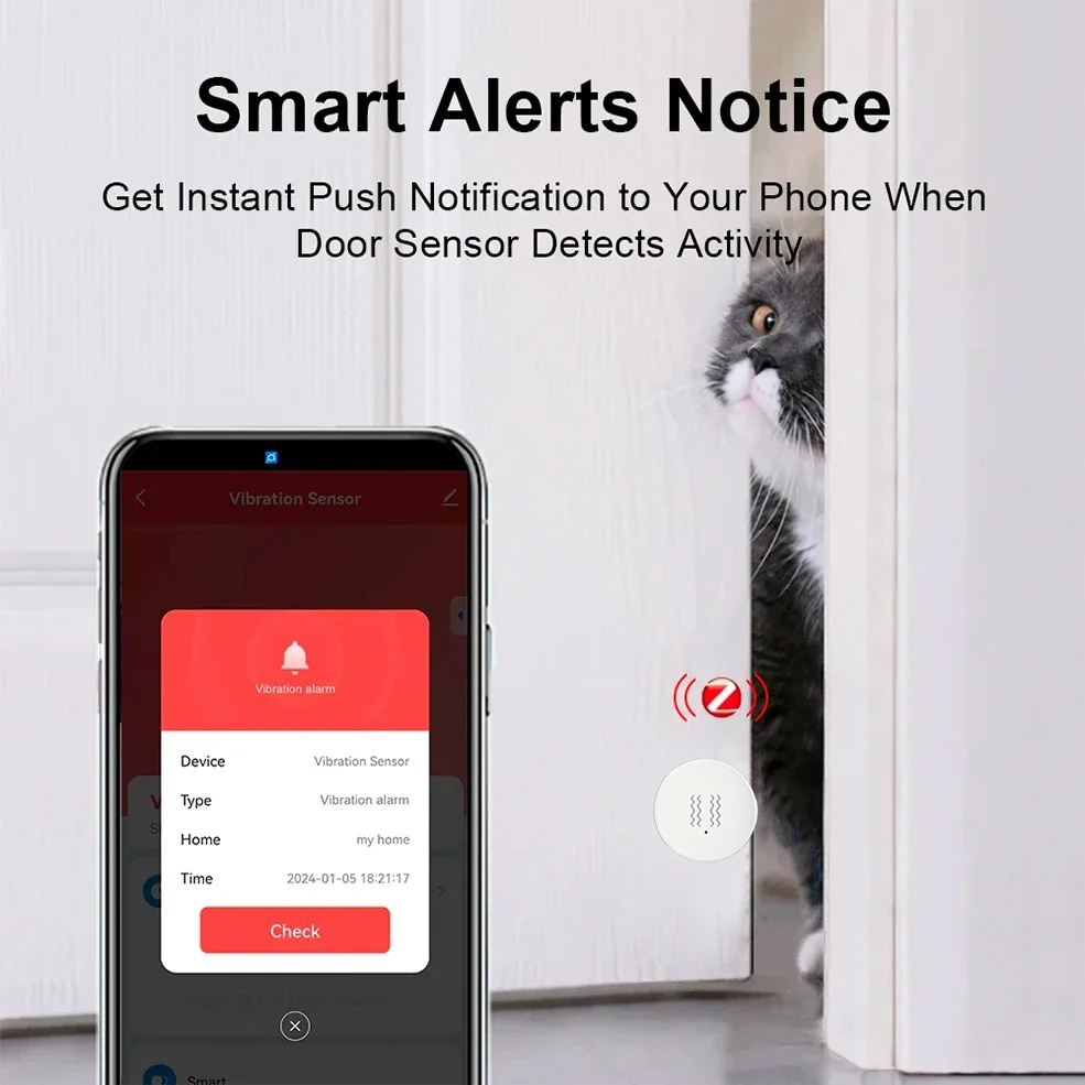 Tuya ZigBee Sensor Getaran & K - Home Security Home Assistant ulasan dan harga