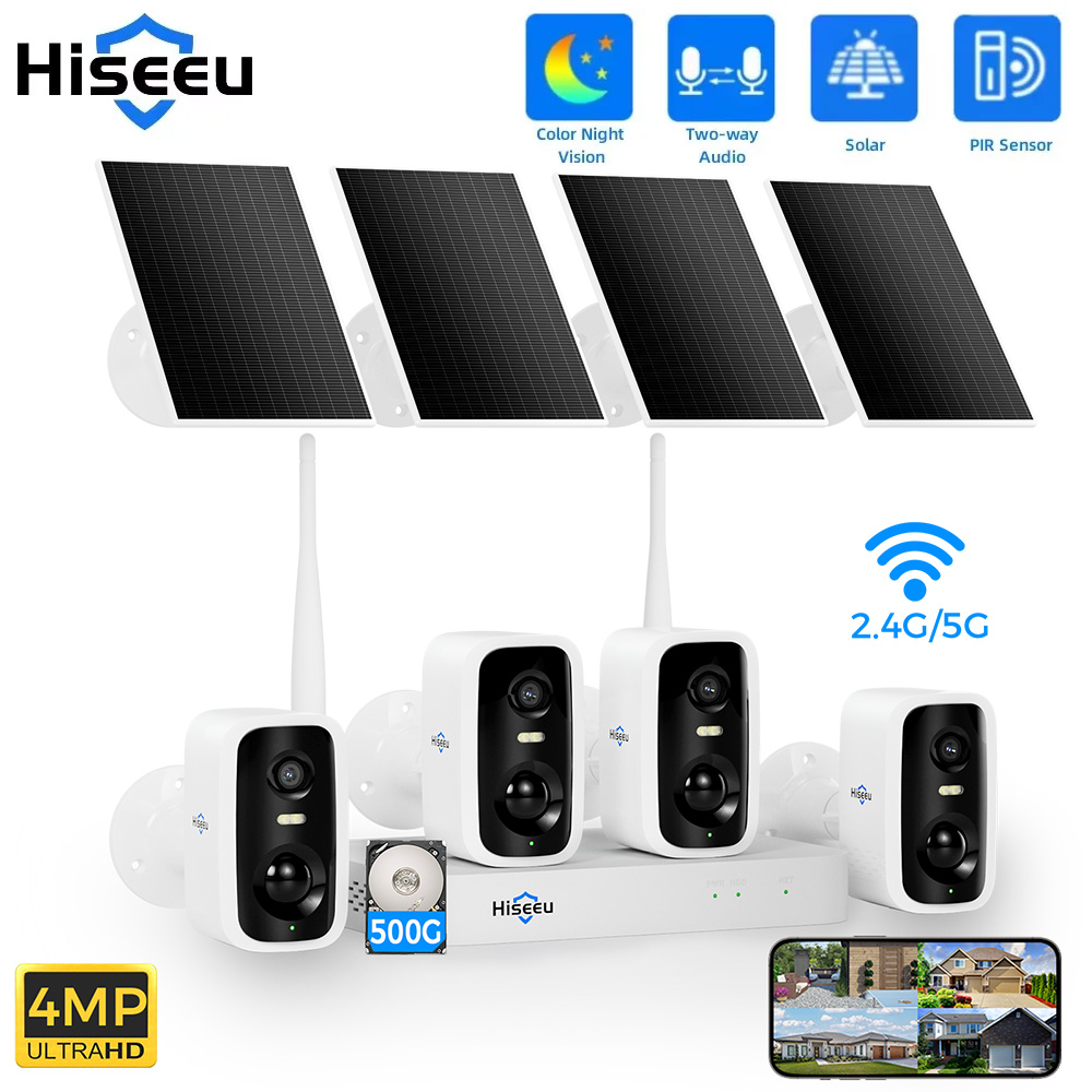 Hiseeu 10CH NVR 4MP WiFi Solar - Home Security Monitoring System ulasan dan harga