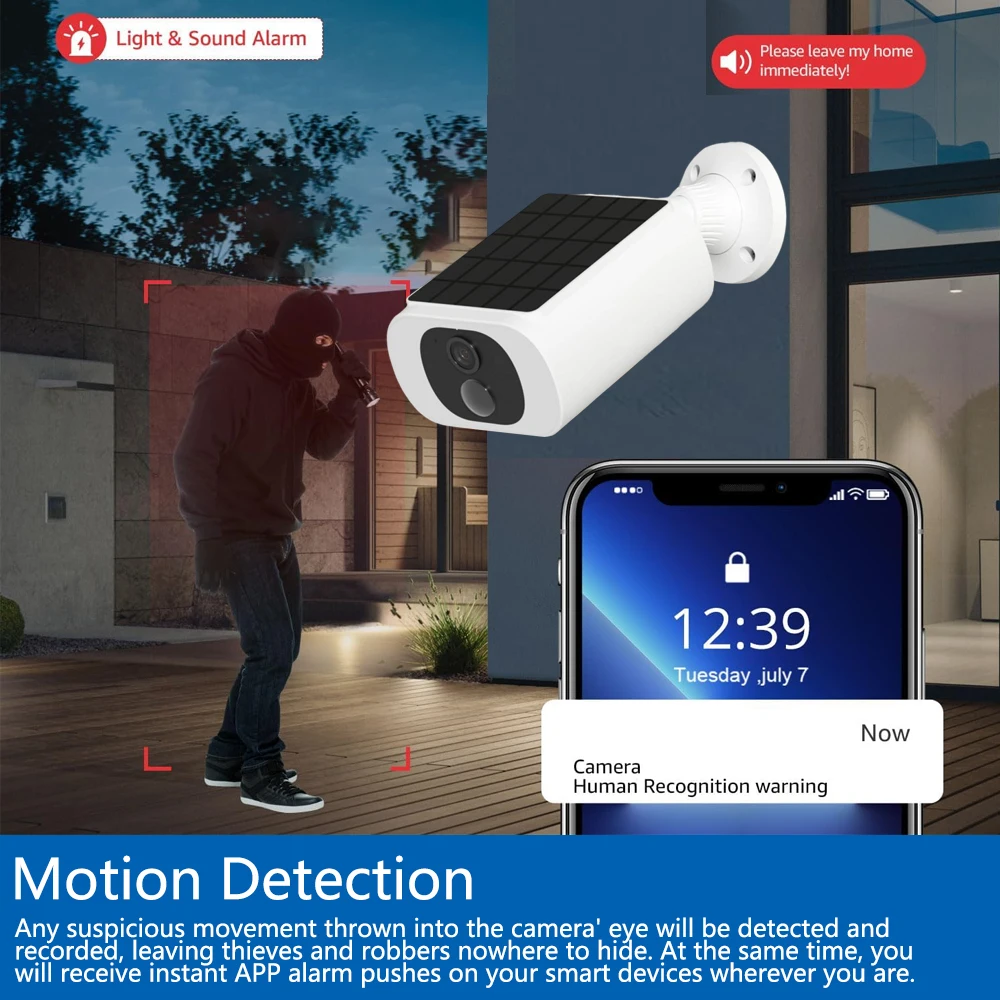 Kamera Keamanan Tenaga Surya T - Alarm Siren Outdoor ulasan dan harga