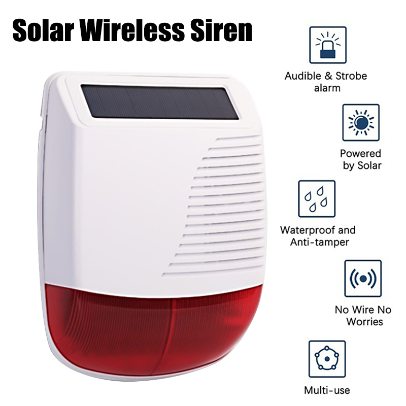 433Mhz Sirine Nirkabel Tenaga  - Alarm Siren Outdoor ulasan dan harga