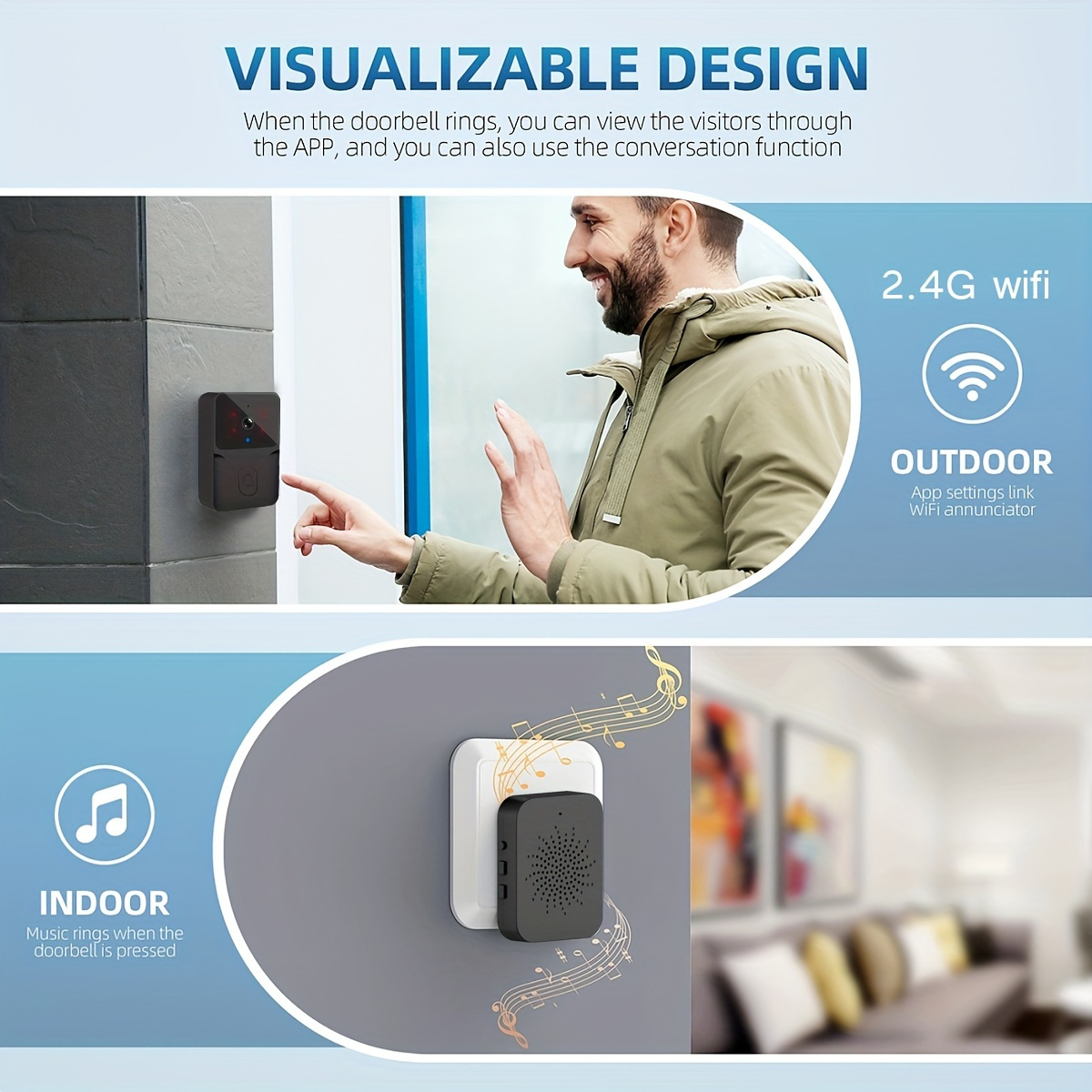 Bel Pintu Video Pintar Nirkabe - Home Security Monitoring System ulasan dan harga